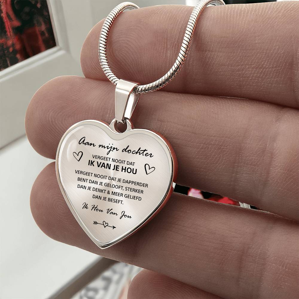 Aan mijn Dochter - "Vergeet nooit dat ik van je hou", hartketting