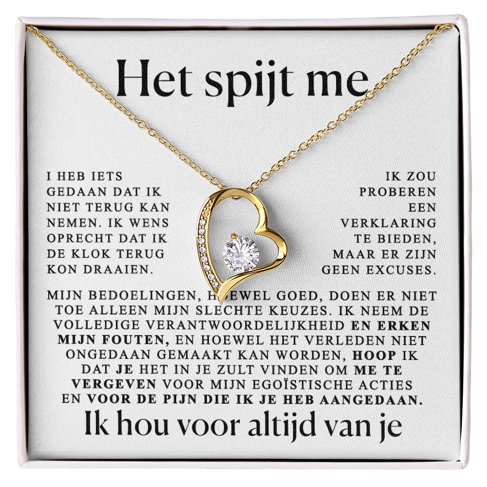 Excuses cadeau voor haar - Hart ketting