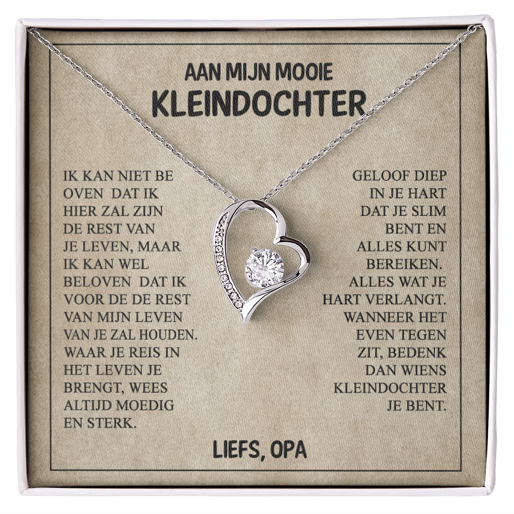 Aan mijn Mooie Kleindochter - Wees dapper en sterk - Hartketting