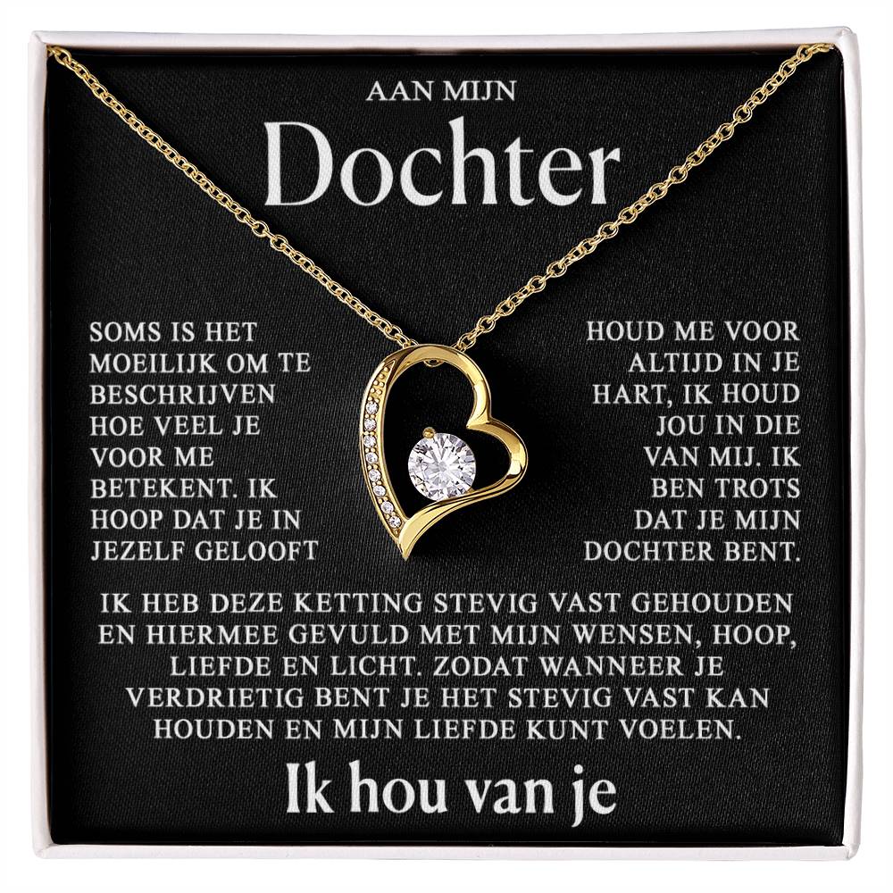 Aan mijn dochter - Gouden hart ketting