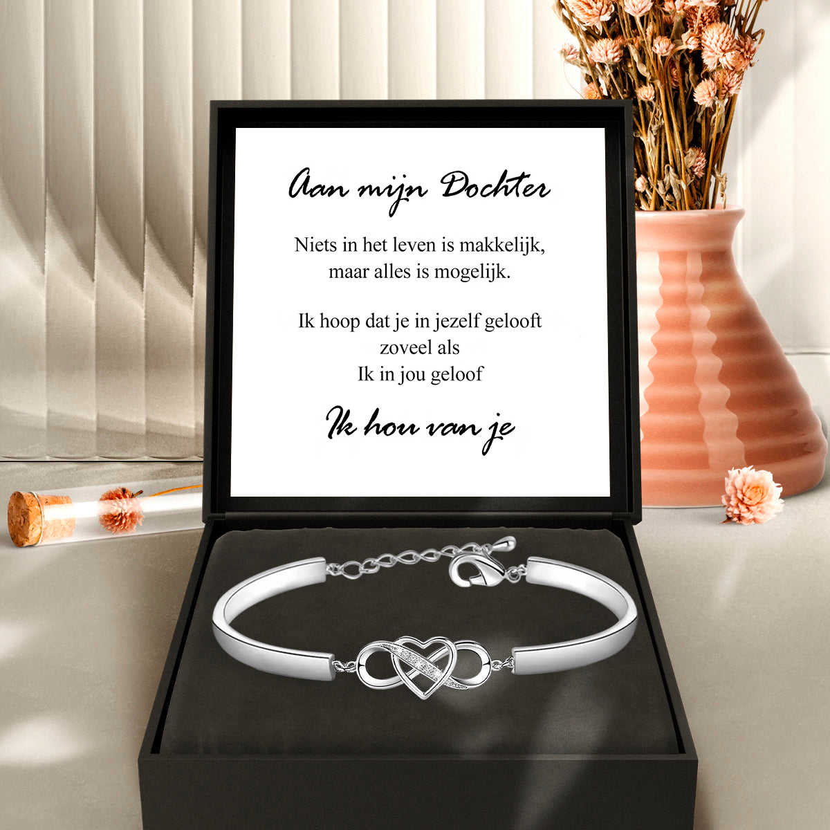 Aan mijn Dochter - Infinity armband + ketting