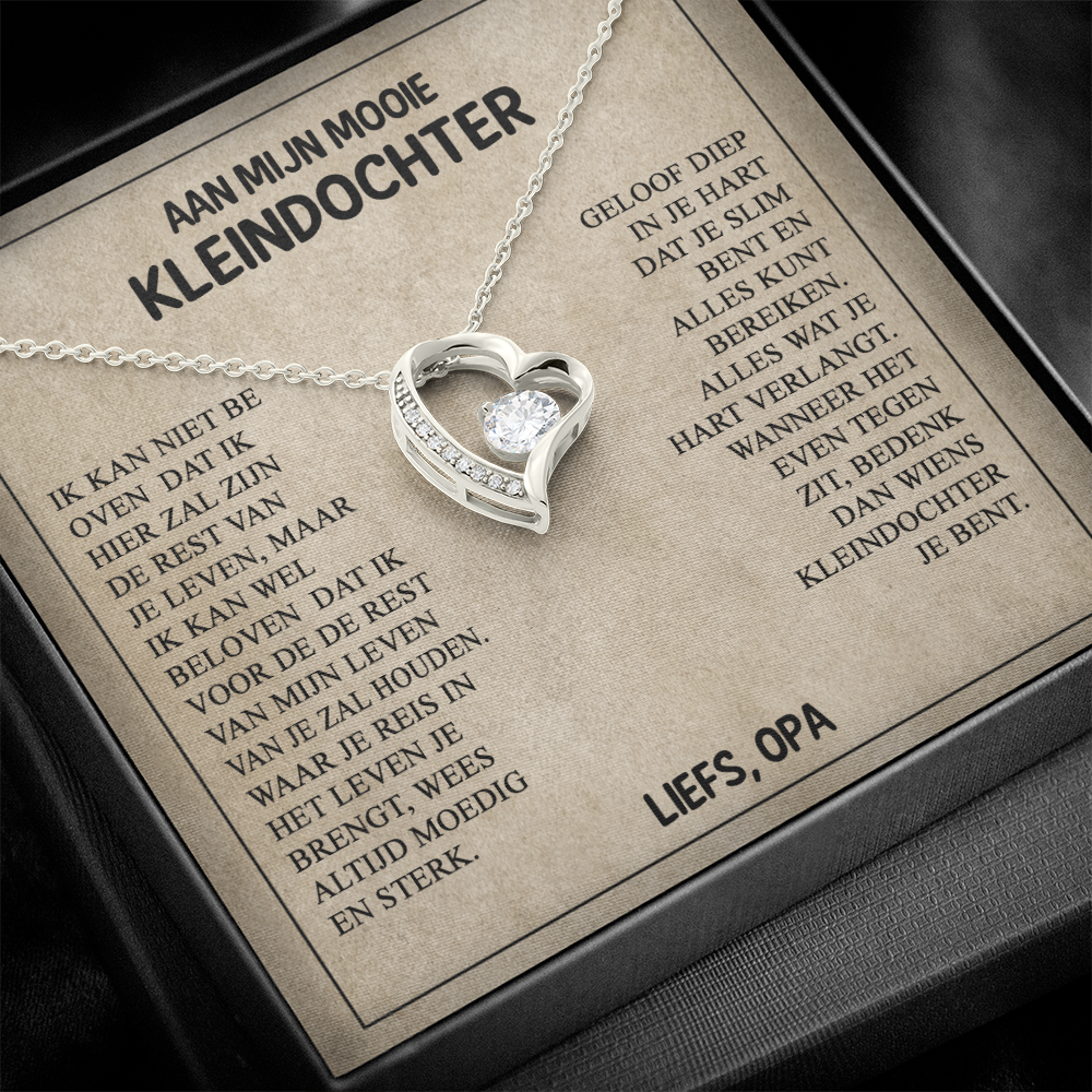 Aan mijn Mooie Kleindochter - Wees dapper en sterk - Hartketting