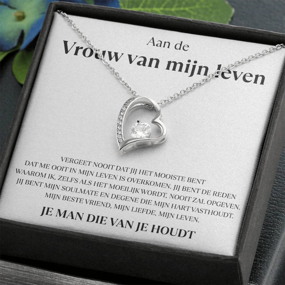 Aan de Vrouw van mijn leven - Liefdeshart ketting