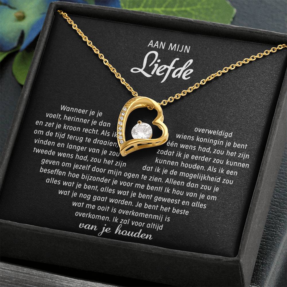 Aan mijn Liefde - Hart ketting - Goud