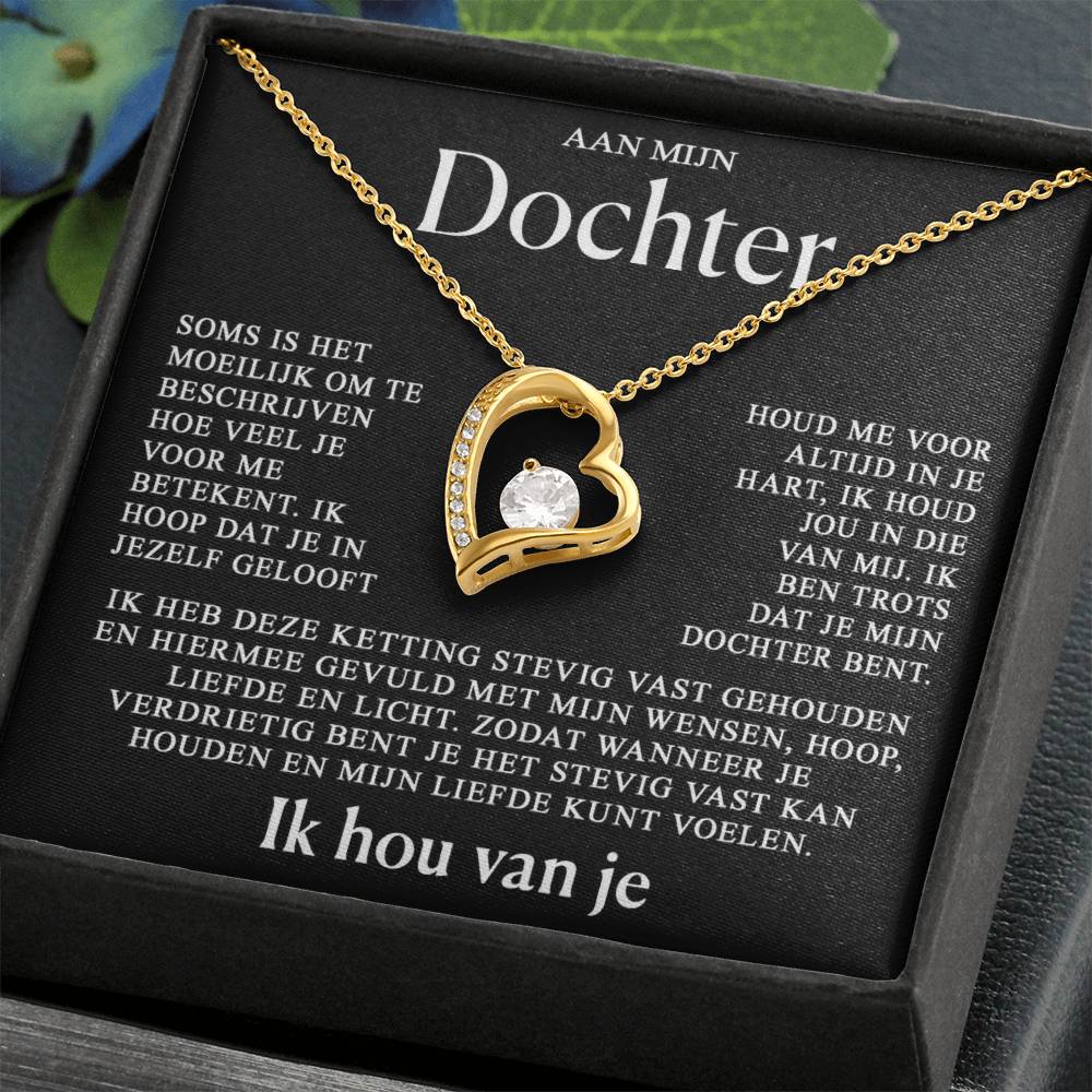 Aan mijn dochter - Gouden hart ketting