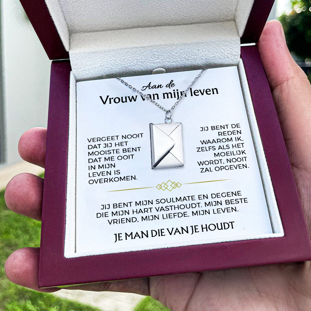 Vrouw van mijn leven - Liefdesbrief ketting