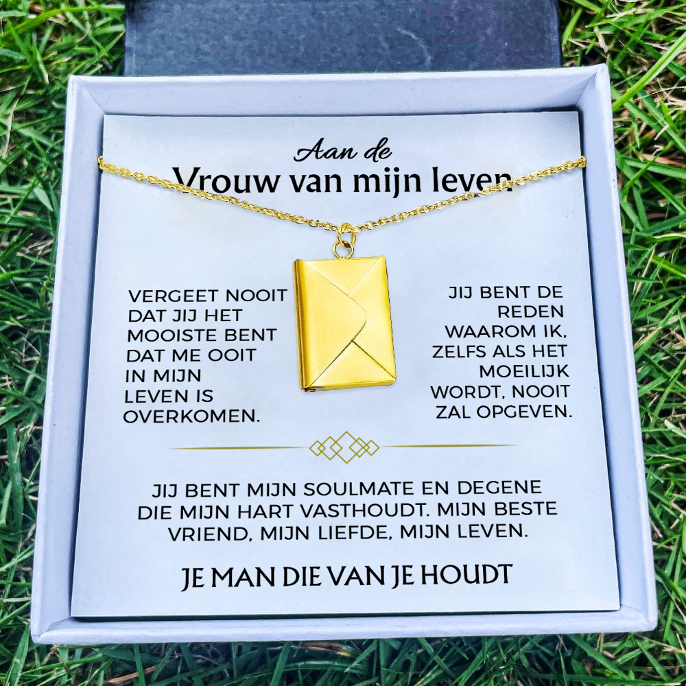 Vrouw van mijn leven - Liefdesbrief ketting