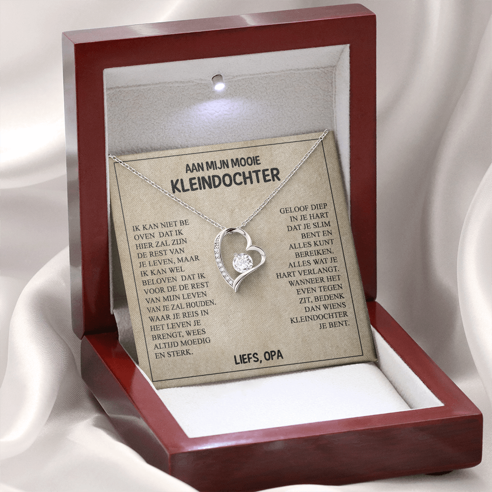 Aan mijn Mooie Kleindochter - Wees dapper en sterk - Hartketting