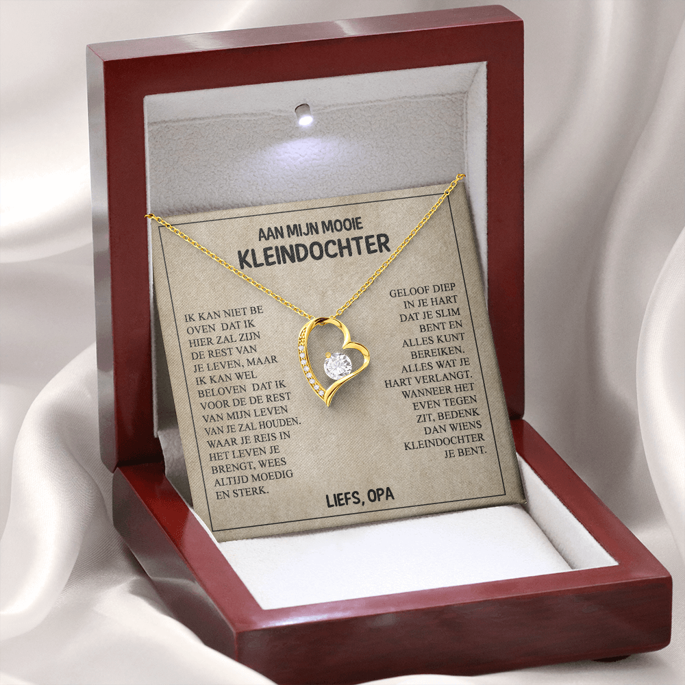 Aan mijn Mooie Kleindochter - Wees dapper en sterk - Hartketting