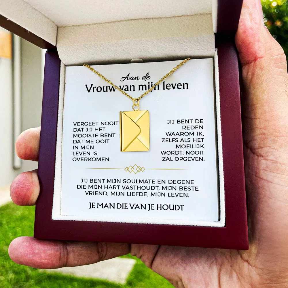 Vrouw van mijn leven - Liefdesbrief ketting