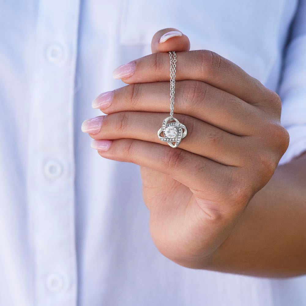 Aan mijn Mooie Vrouw "Ik kan niet zonder jou leven" Liefdesknoop ketting