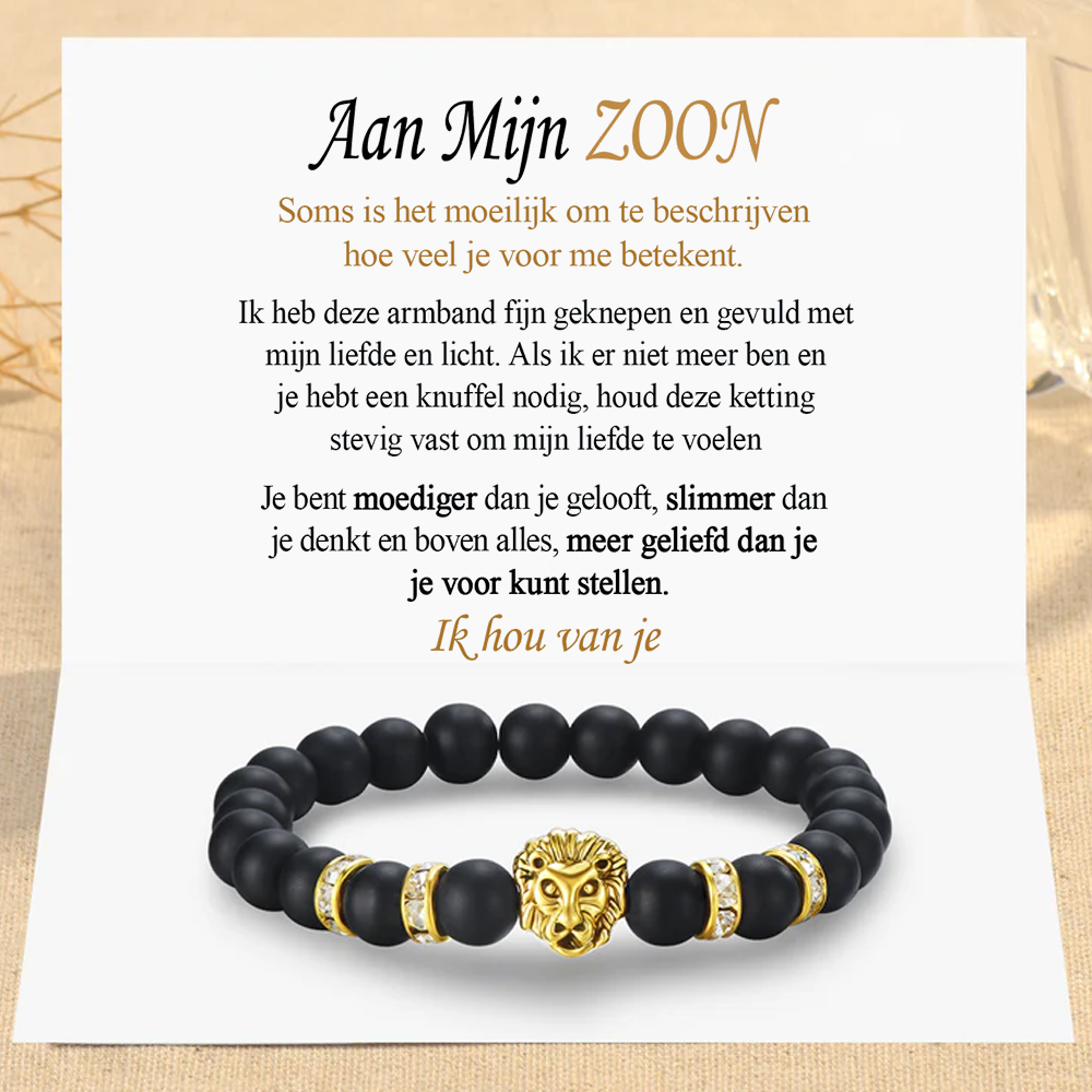 Aan Mijn Zoon - Leeuwenarmband - Goud