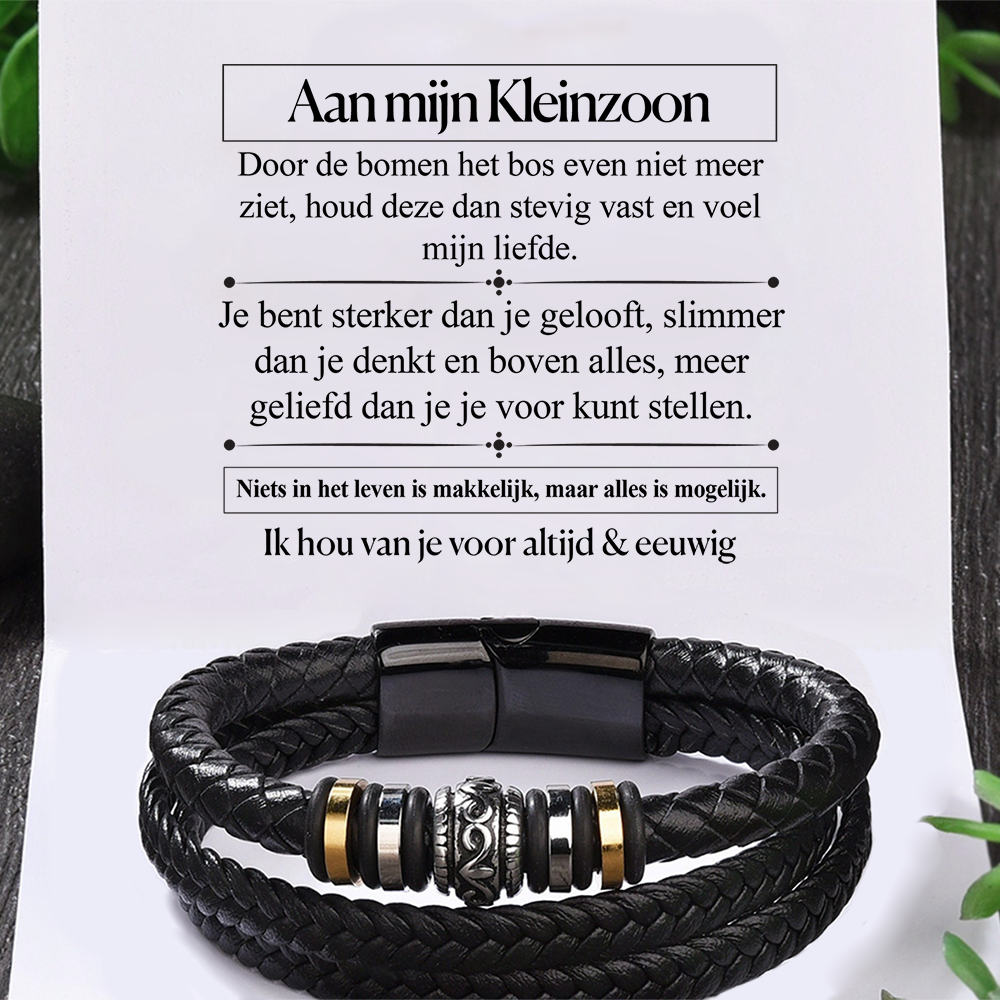 Aan mijn kleinzoon - Ik hou altijd van je en voor altijd armband