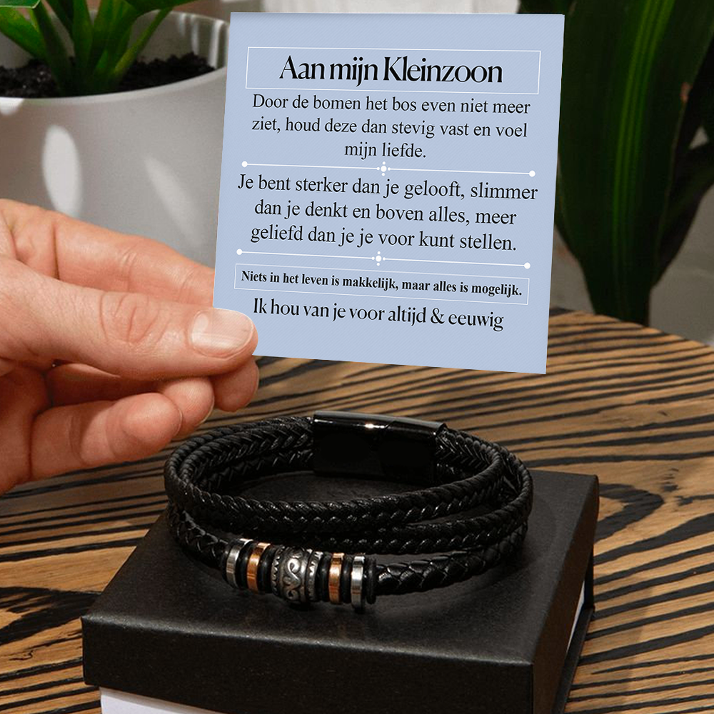 Aan mijn kleinzoon - Ik hou altijd van je en voor altijd armband