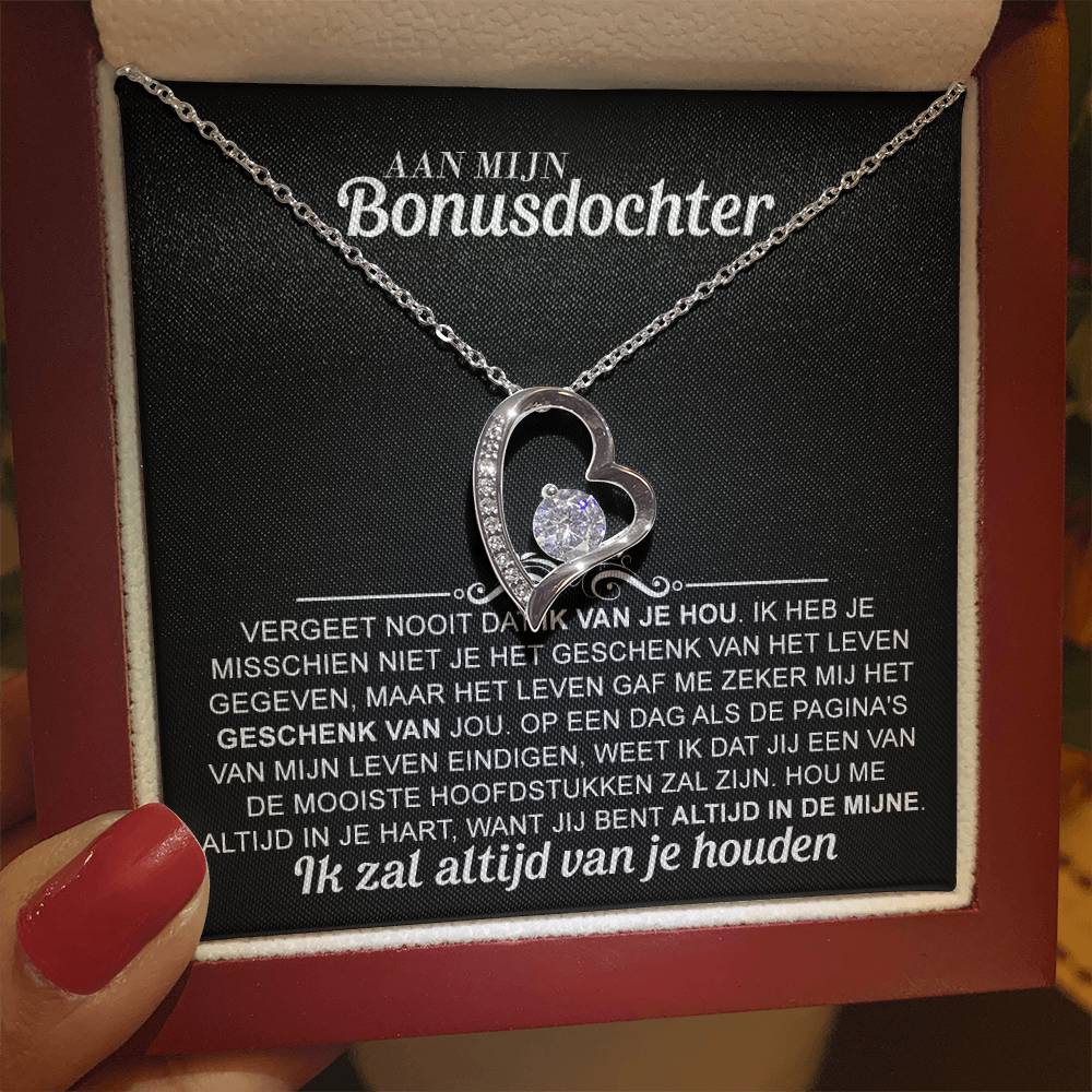 Aan mijn Bonusdochter - ketting voor eeuwige liefde