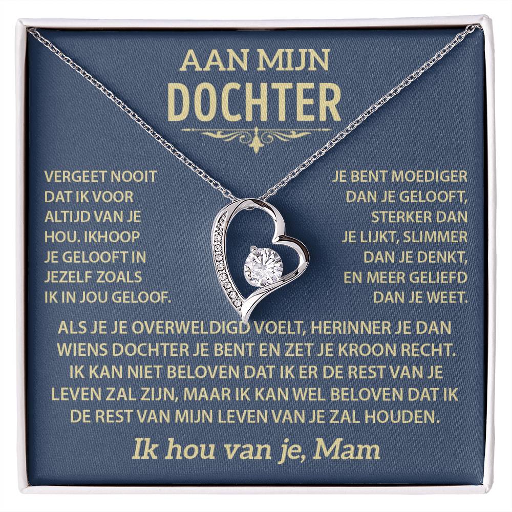 Aan mijn Dochter - halsketting met liefdeshartjes