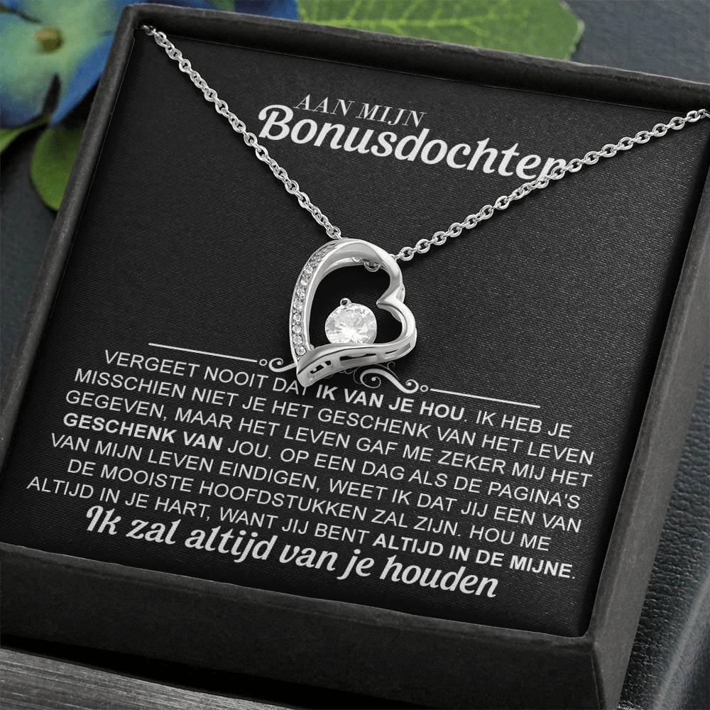 Aan mijn Bonusdochter - ketting voor eeuwige liefde