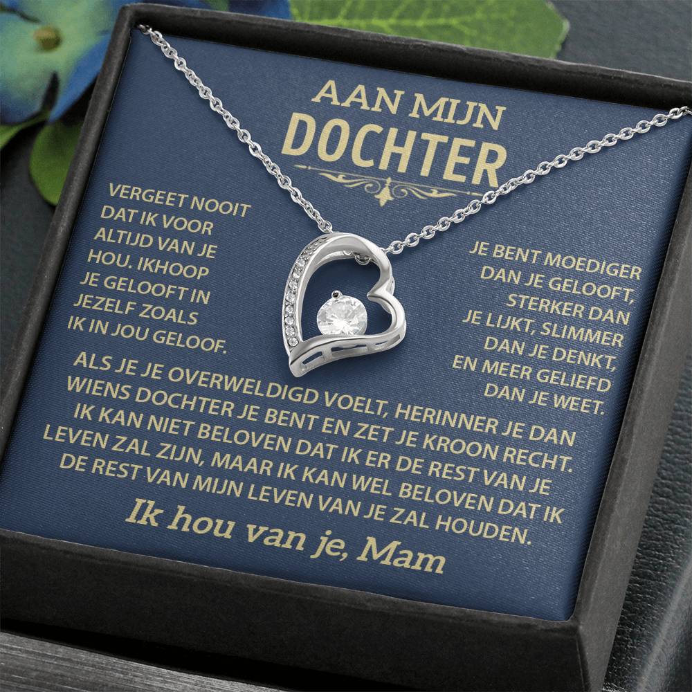 Aan mijn Dochter - halsketting met liefdeshartjes