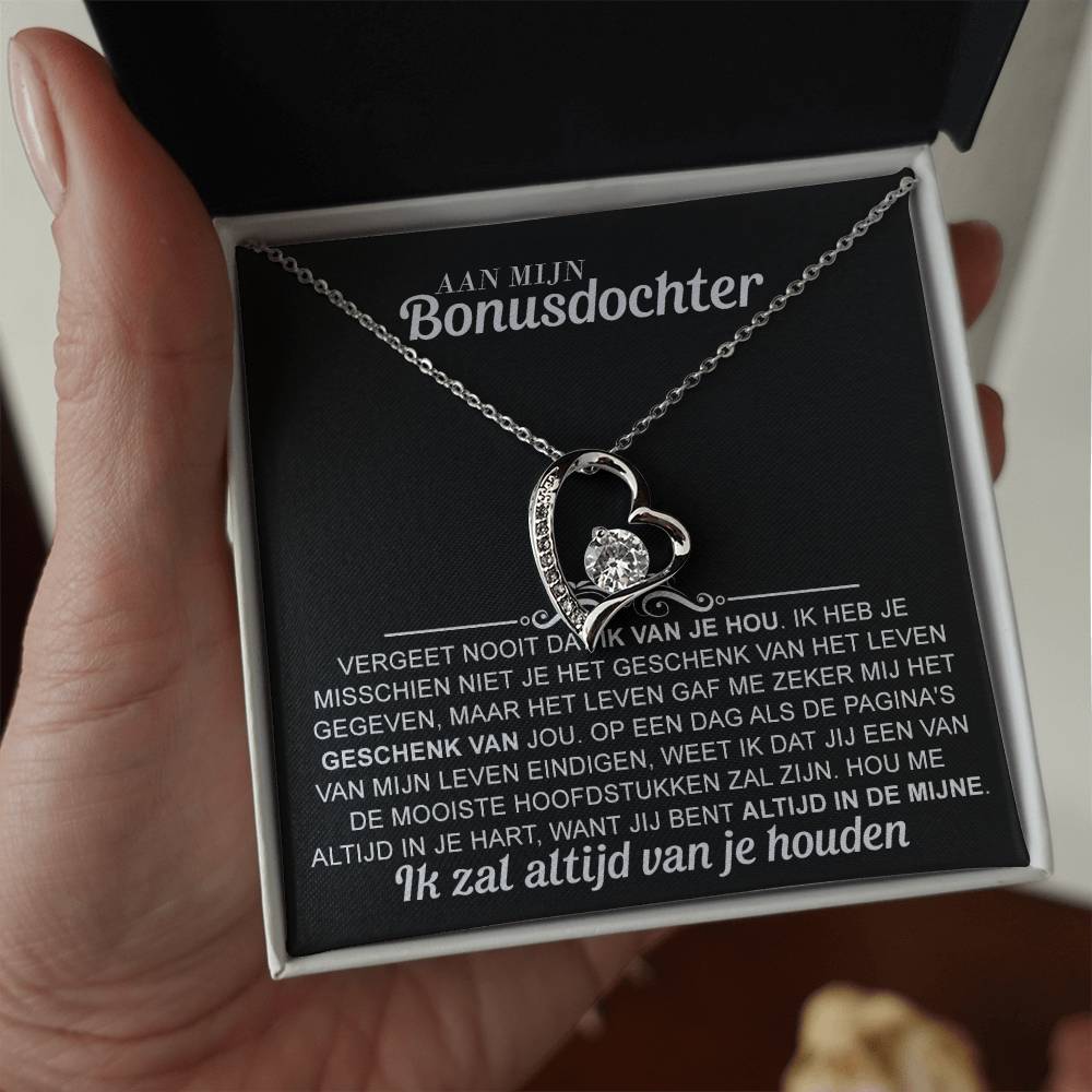 Aan mijn Bonusdochter - ketting voor eeuwige liefde