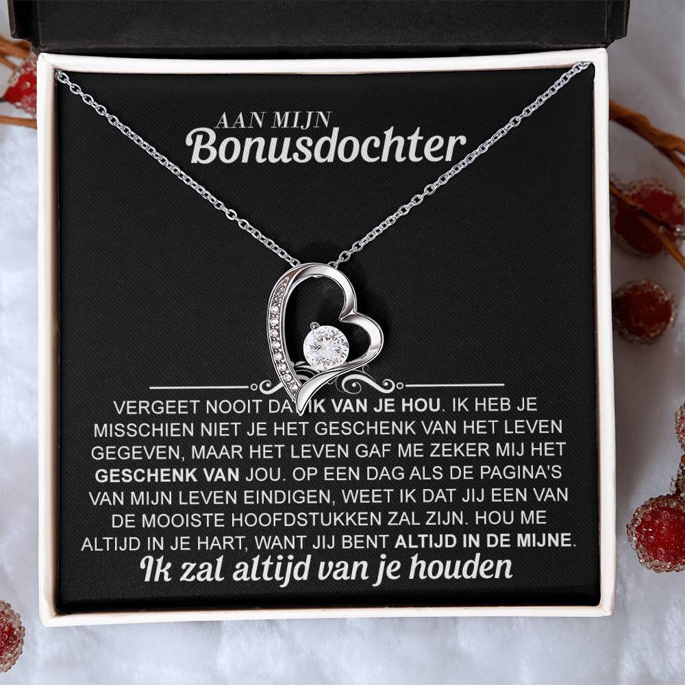 Aan mijn Bonusdochter - ketting voor eeuwige liefde