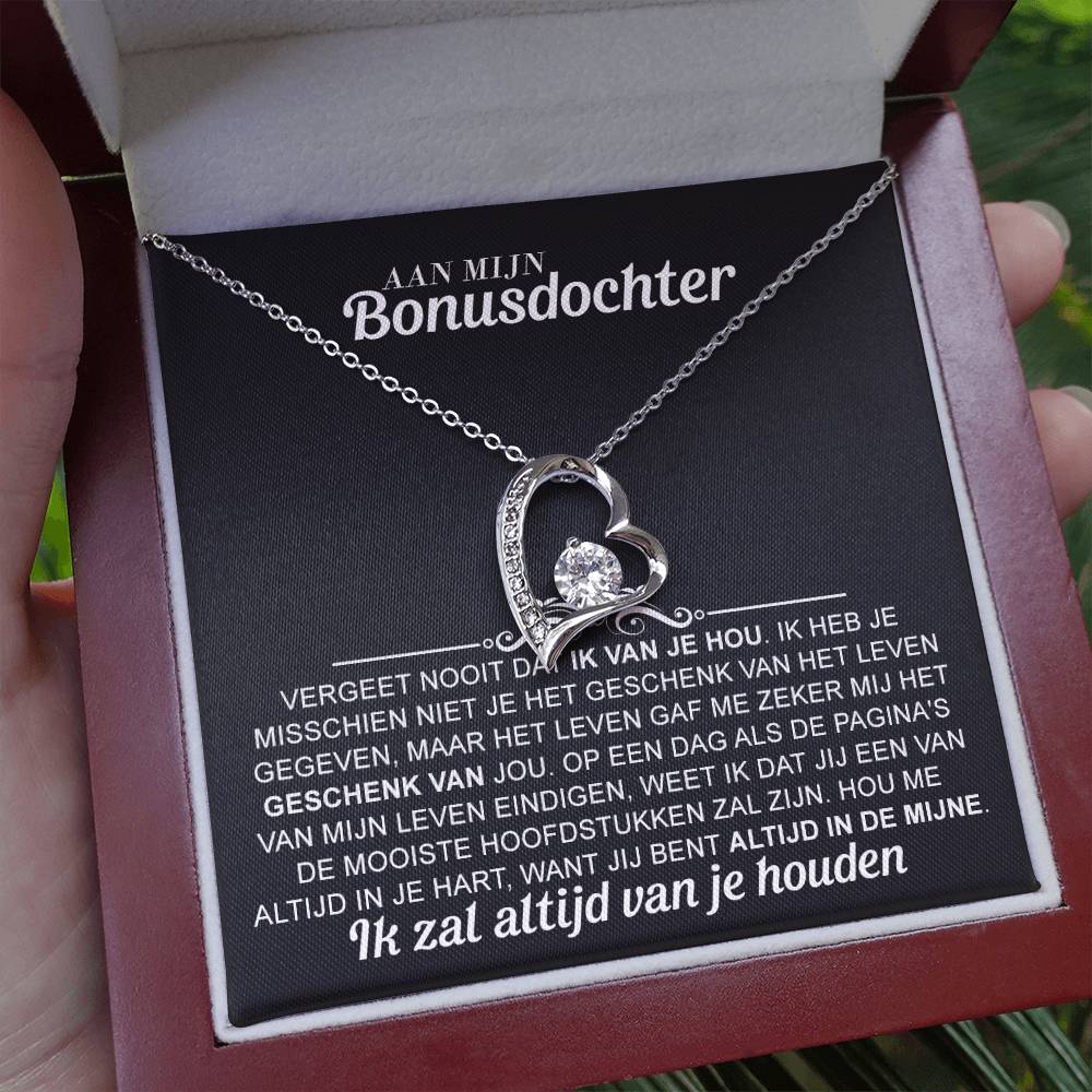 Aan mijn Bonusdochter - ketting voor eeuwige liefde