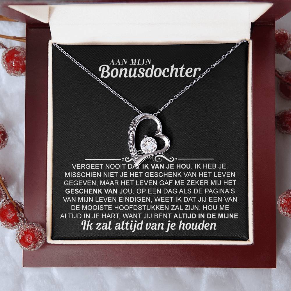 Aan mijn Bonusdochter - ketting voor eeuwige liefde