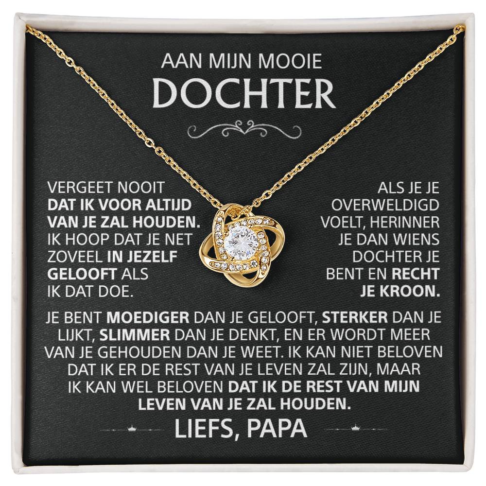 Aan Mijn Mooie Dochter - Love Knot Ketting - Goud