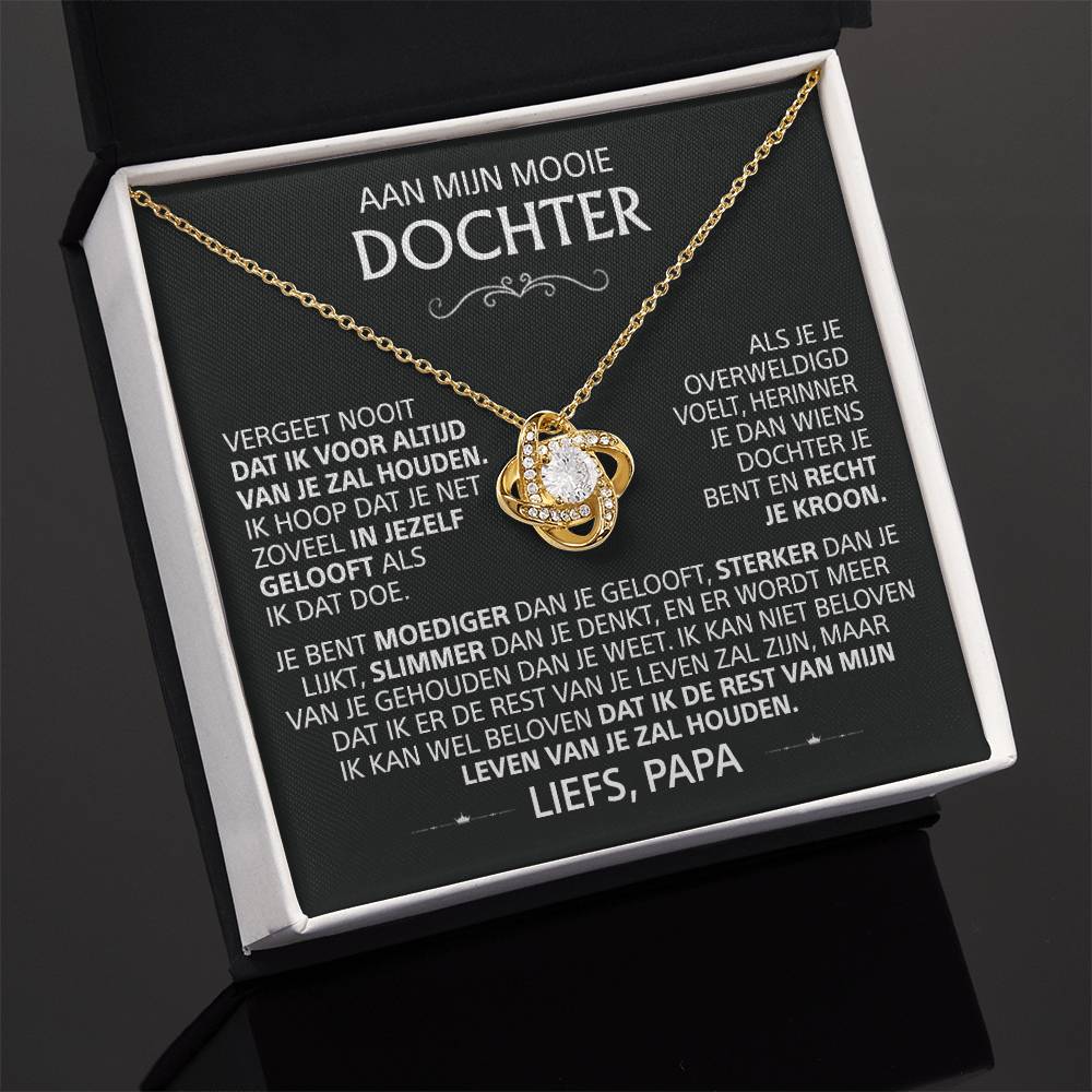 Aan Mijn Mooie Dochter - Love Knot Ketting - Goud