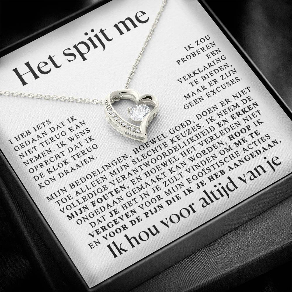 Excuses cadeau voor haar - Hart ketting