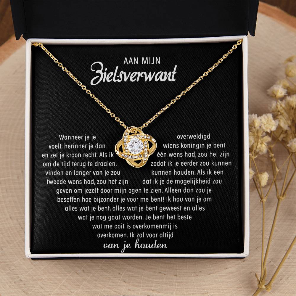 Aan mijn Zielsverwant - Liefdesknoop ketting - Goud