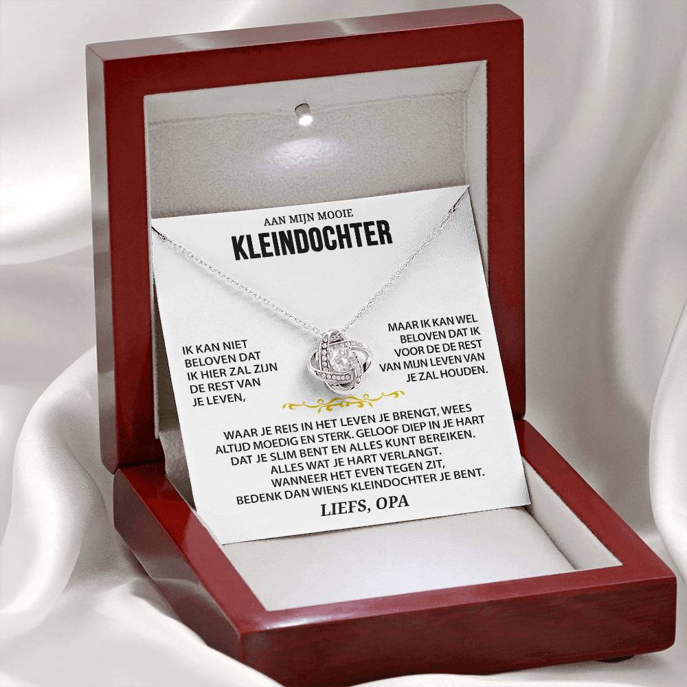 Aan mijn Prachtige Kleindochter - Liefdesknoop ketting