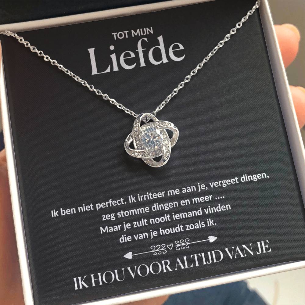 Aan Mijn Liefde - Ketting met liefdesknoop - Goud