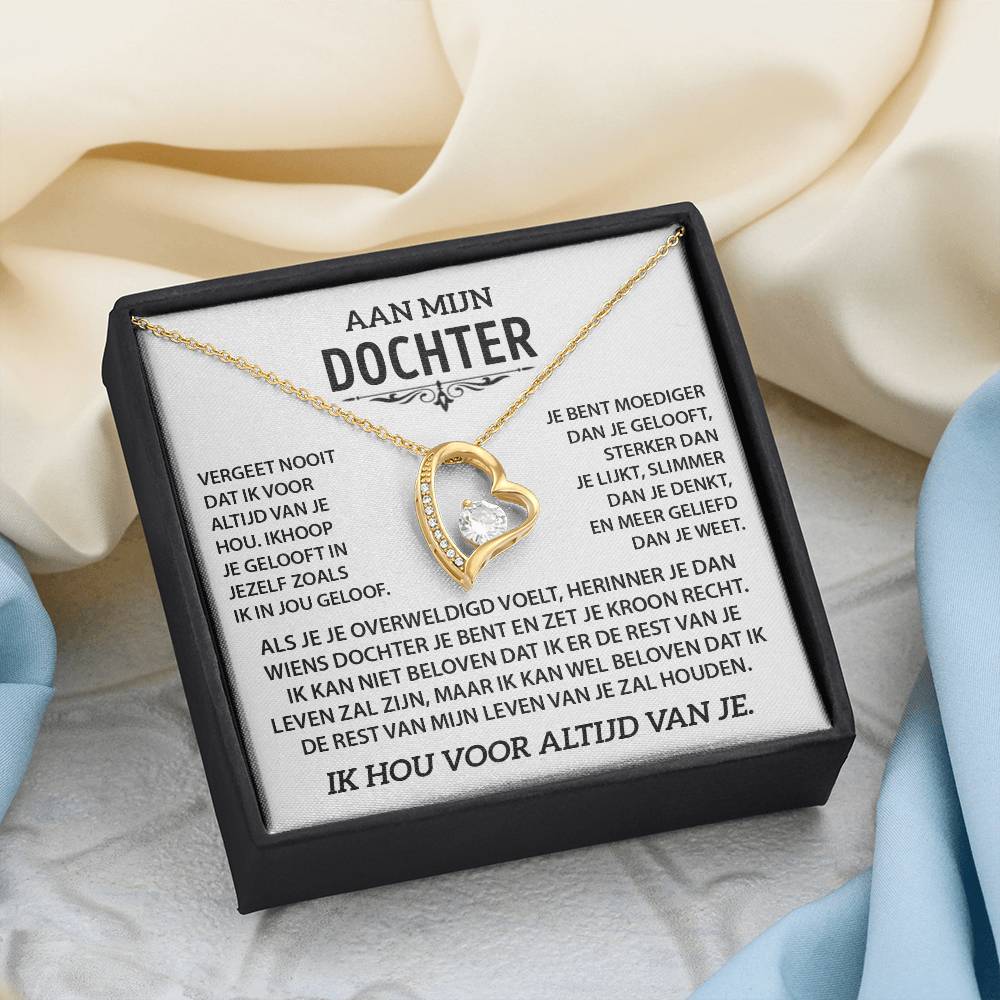 Aan mijn Dochter - Hart ketting - Goud