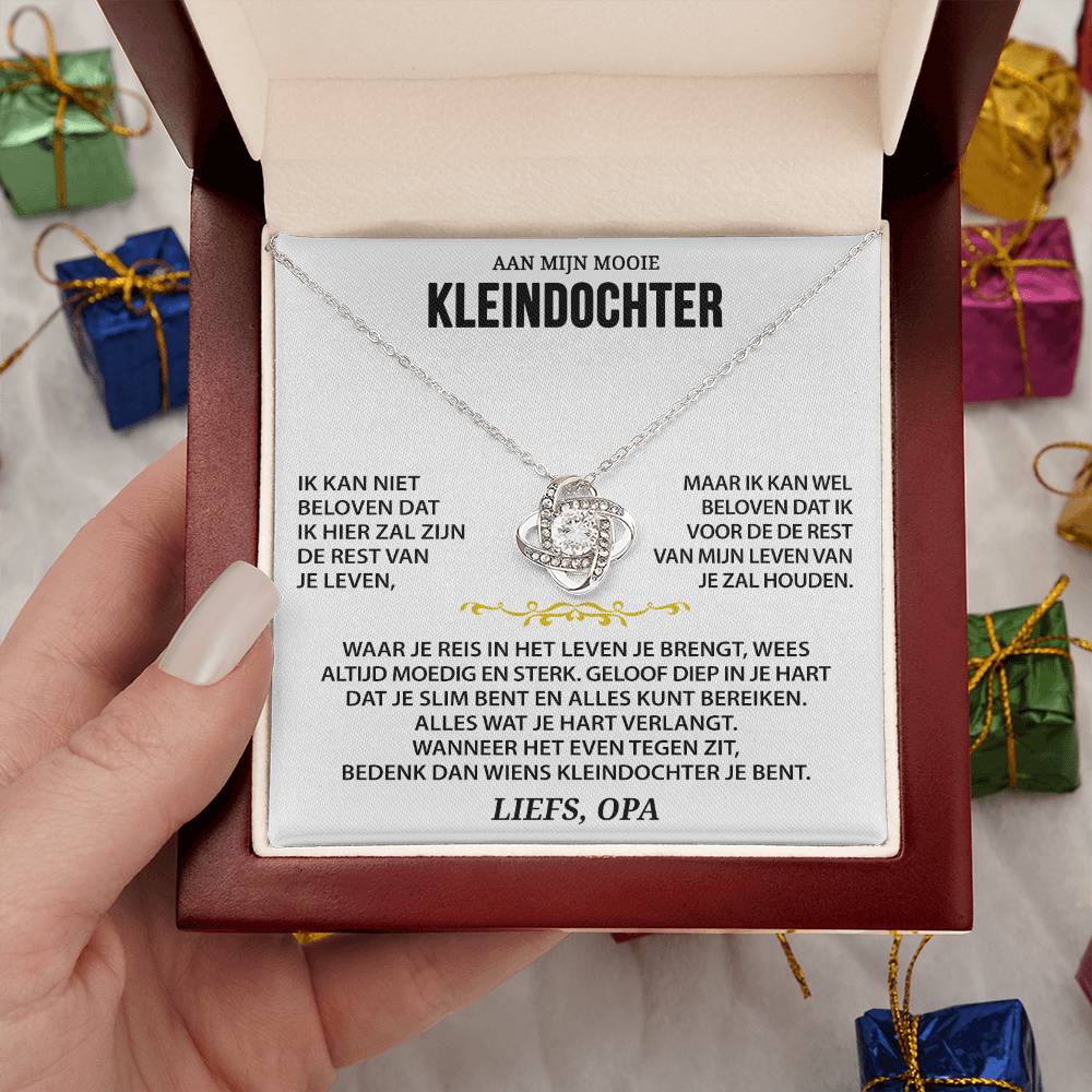 Aan mijn Prachtige Kleindochter - Liefdesknoop ketting