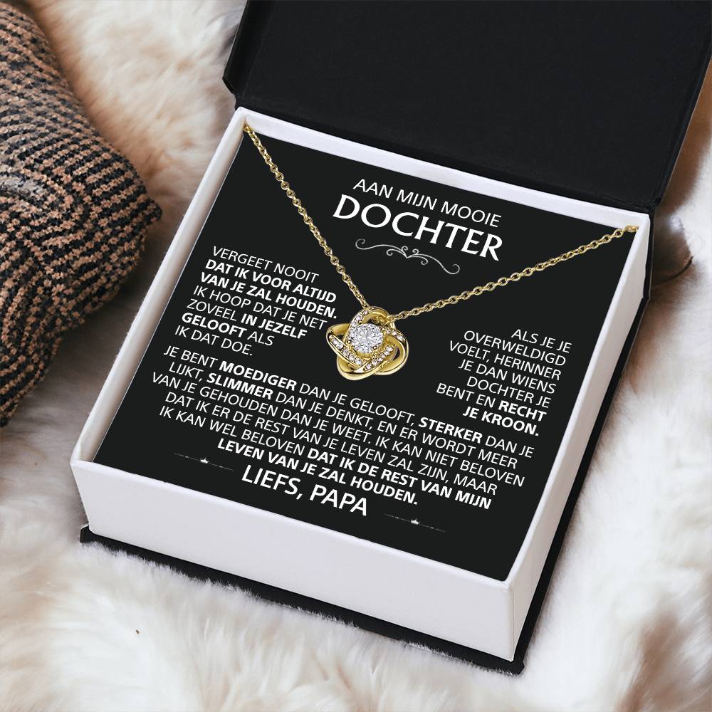 Aan Mijn Mooie Dochter - Love Knot Ketting - Goud