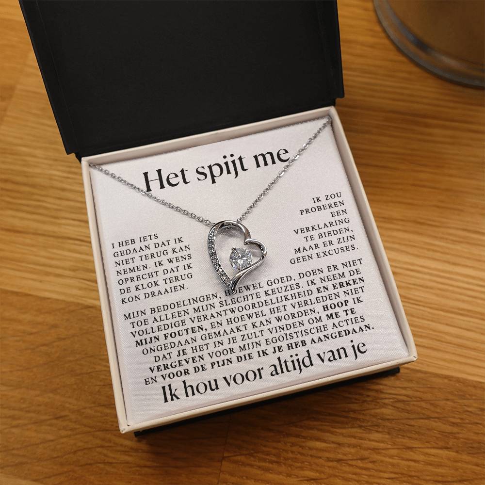 Excuses cadeau voor haar - Hart ketting