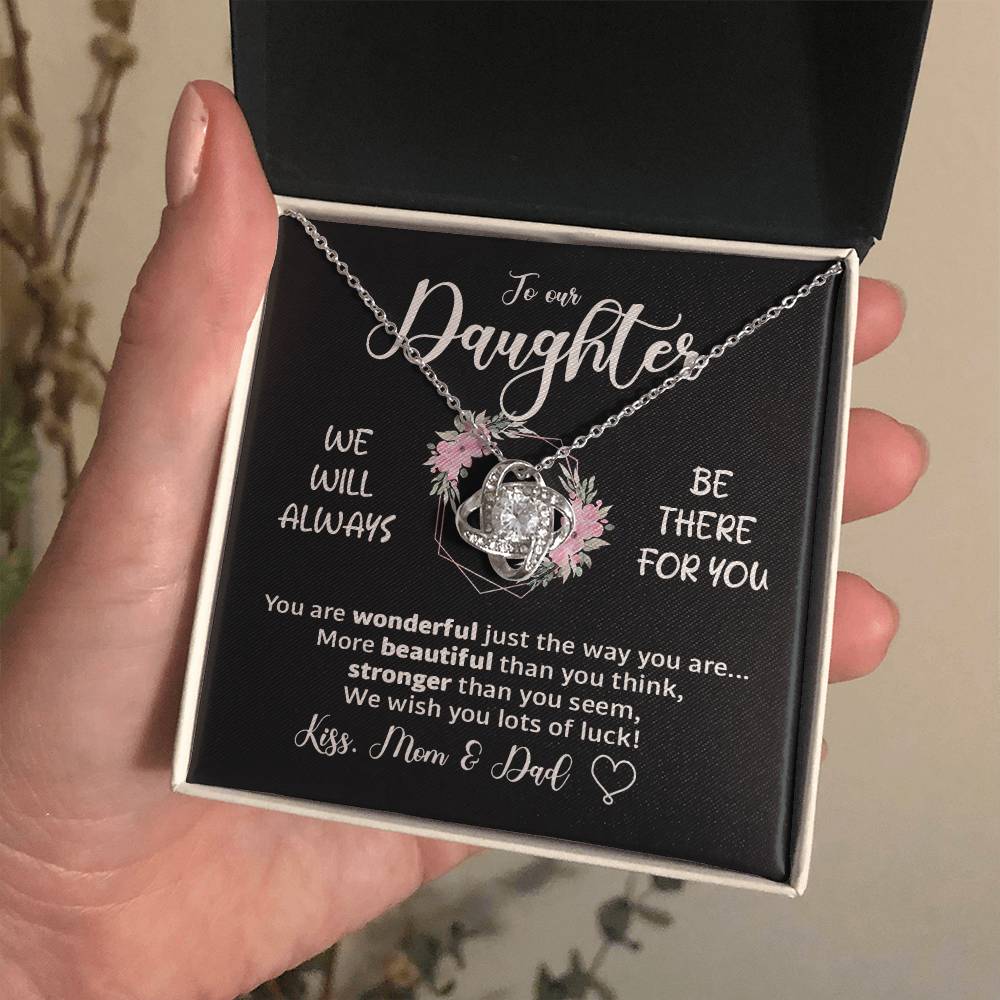 Liefdesknoop ketting - Voor mijn dochter - Kus mama en papa