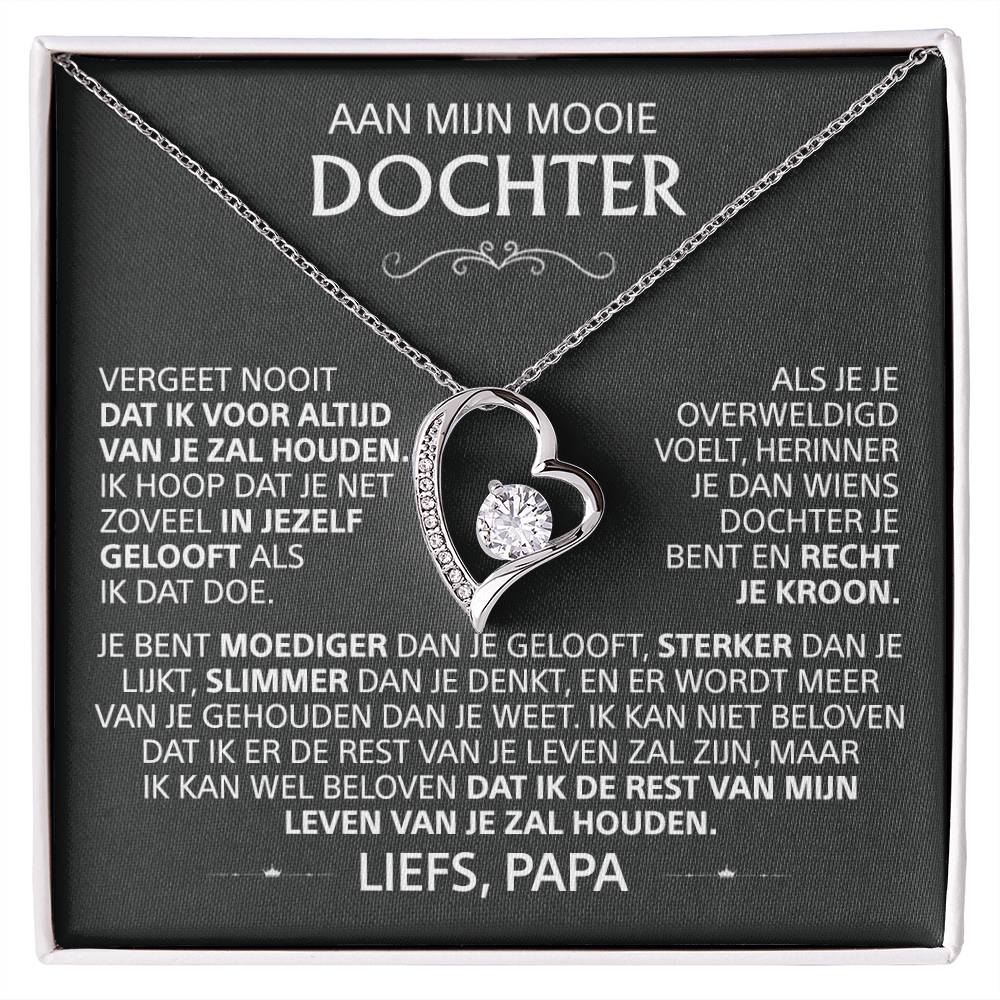 Aan Mijn Mooie Dochter - Love Heart ketting