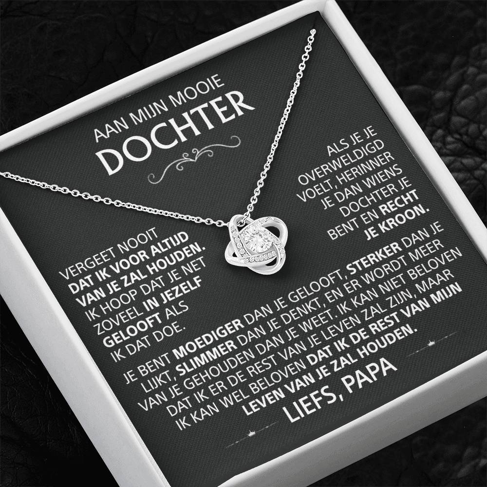 Aan Mijn Mooie Dochter - Love Knot Ketting