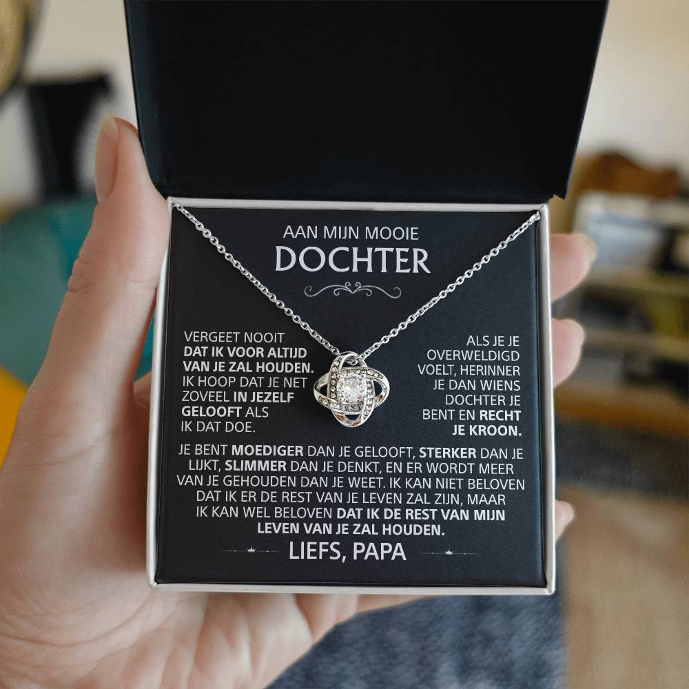 Aan Mijn Mooie Dochter - Love Knot Ketting - Goud