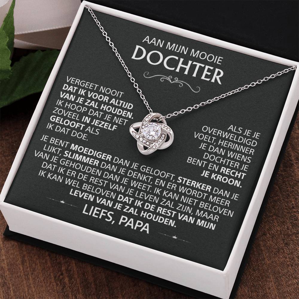 Aan Mijn Mooie Dochter - Love Knot Ketting - Goud