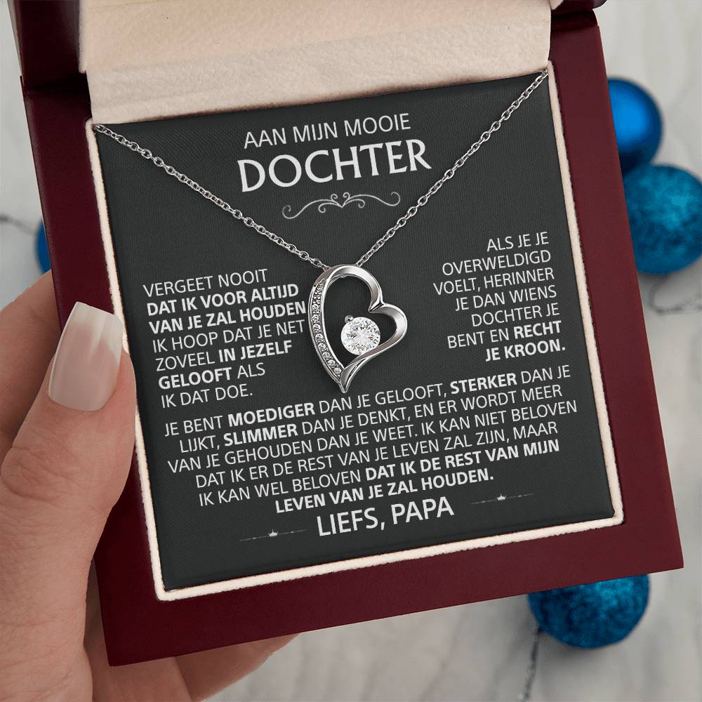 Aan Mijn Mooie Dochter - Love Heart ketting