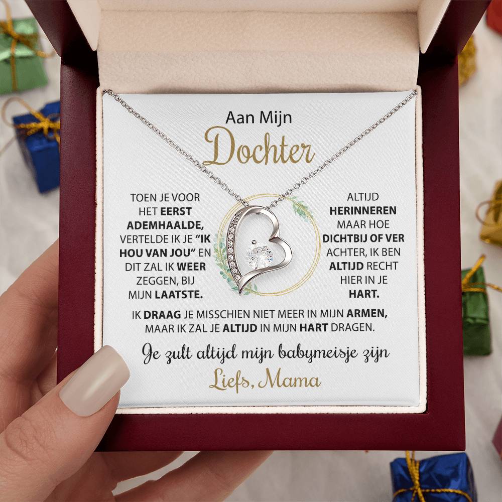 Aan mijn dochter - Liefdeshartketting, van mama