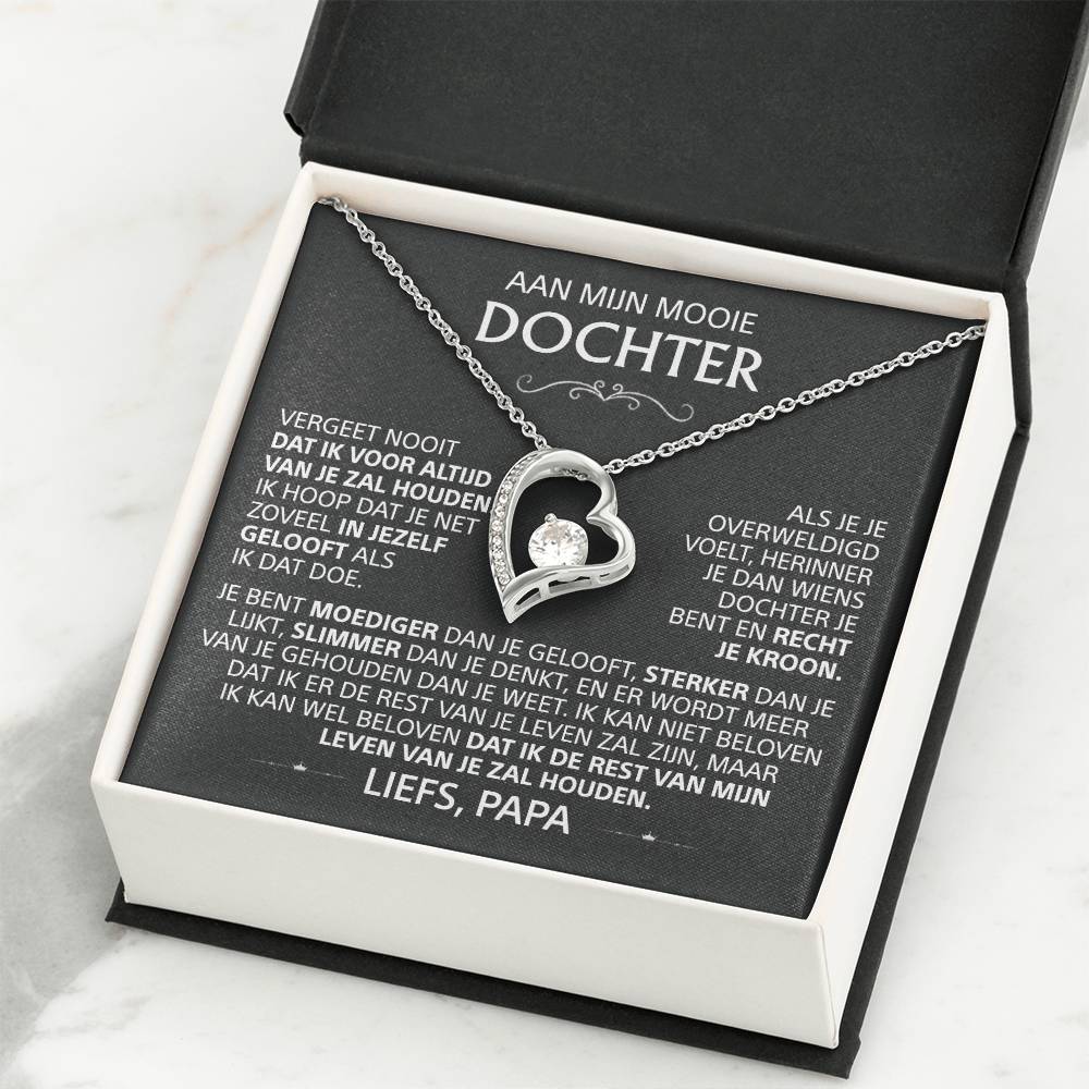 Aan Mijn Mooie Dochter - Love Heart ketting