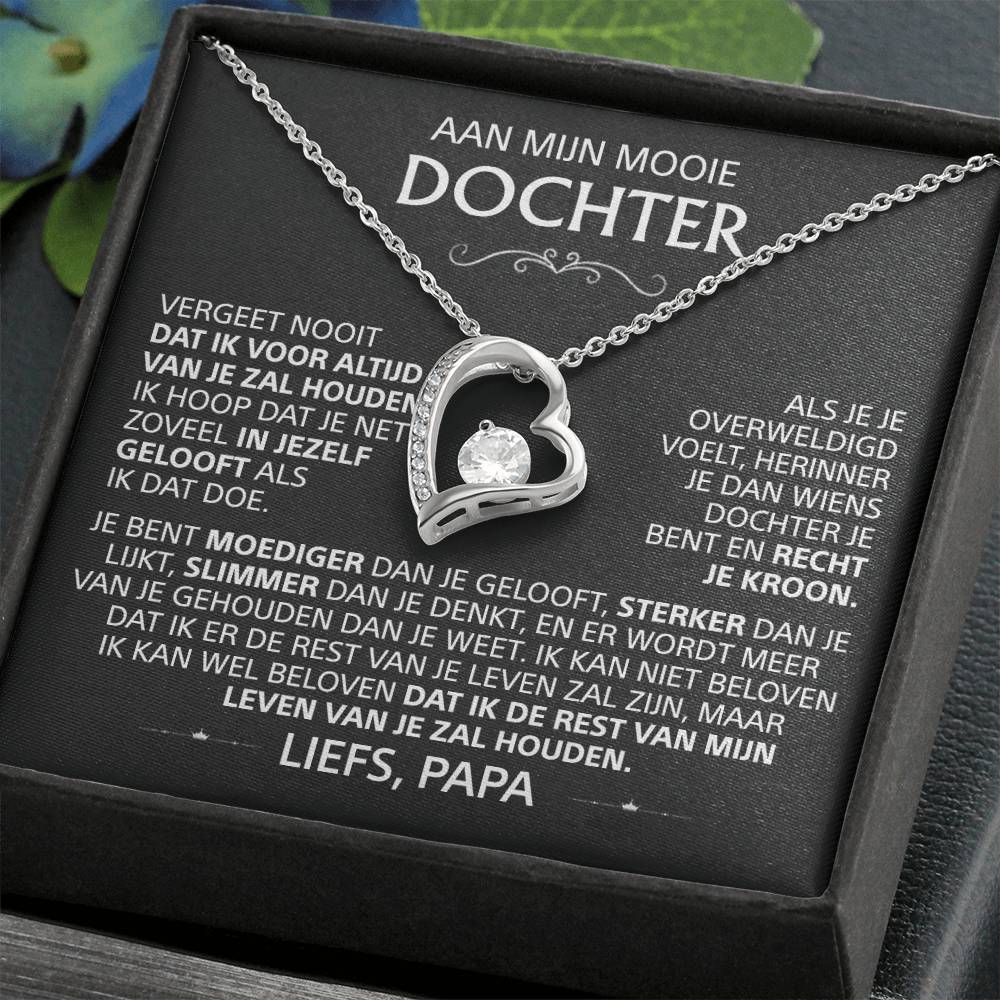 Aan Mijn Mooie Dochter - Love Heart ketting