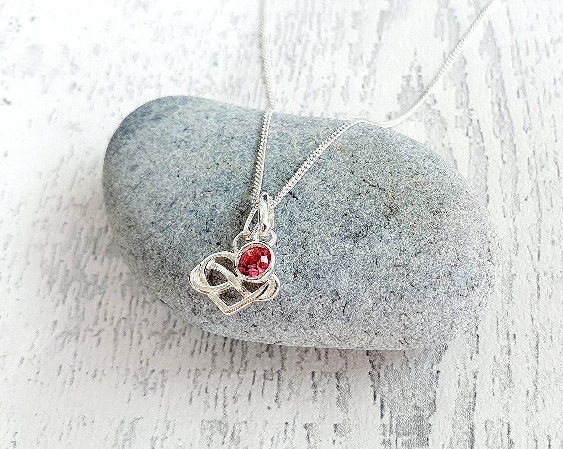 Speciale dochter Infinity hart geboortesteen ketting